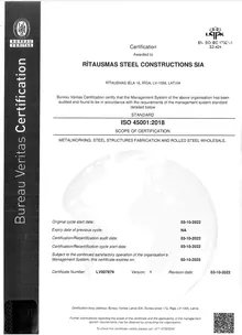 ISO 45001:2018 arodveselības un darba drošības sertifikāts